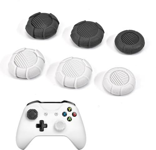 DLseego Thumb Grips for Xbox 360 one PS4 PS5 Controller,6PCS Silicone Joystick Controller Protection Improve Aiming Thumb Stick Caps,Black+Gray