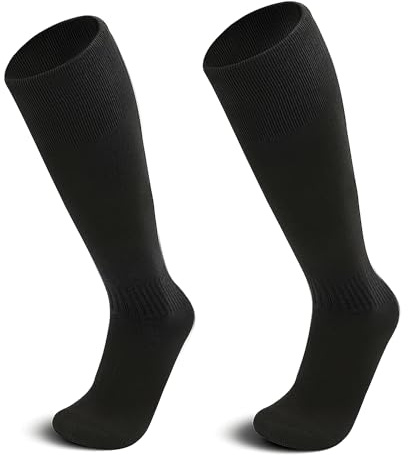 J&A MARTS Kids Football Socks | Teen Boys Girls Soccer Socks | Long Sports PE Rugby Hockey Socks | Breathable Non Slip Training Socks