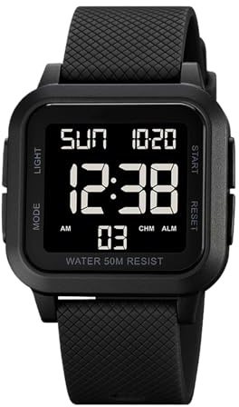 Générique Outdoor Men’s Sports Watch - Water-Resistant LED Wristwatch with Backlight, Ideal for Running, Fitness, Diving, Training, Daily Work, Travel, and All Outdoor Adventure Activities