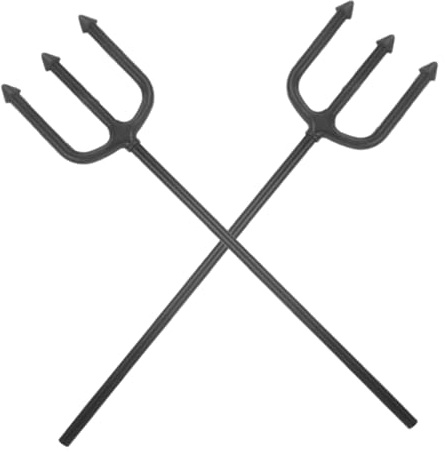 PACKOVE 2pcs Black Halloween Devil Pitch Fork Prop for Cosplay and Party Demon Costume Accessories