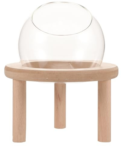 PLAFOPE Kleine Hamster Sandbadebox für Hamster und Meerschweinchen aus Glas mit Holzboden Glatte Oberfläche und Sicher zum Baden und Spielen im Zuhause