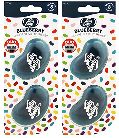 AoE Performance Pack Of 2 Jelly Belly Blueberry Mini Vent 3D Gel Duo Pack Air Freshener Car