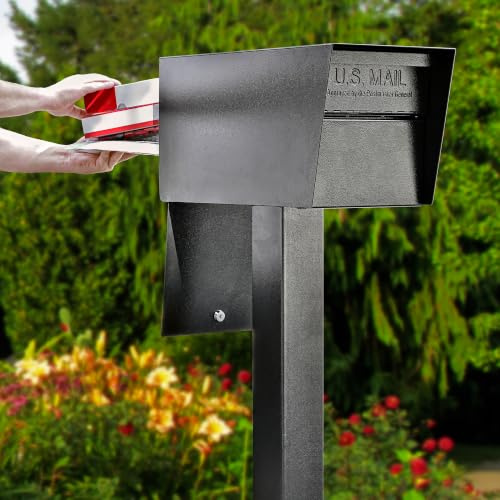 Mail Boss 7526 Mail Manager Street Safe Locking Security Mailbox, Black