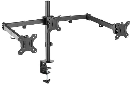 RICOO Monitor Halterung 3-er Monitore Monitorhalterung Triple Arme für 13-27 Zoll Computermonitore Bildschirmhalterung TS6911 PC Monitor-Arm Bildschirm Stand Tischhalterung Halter Monitorhalter