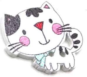20 Stück Holzknöpfe Katze 22 x 24 mm, bunt, 2 Löcher Knöpfe 2-Loch Holzknopf bunte Knöpfe zum basteln, nähen, annähen an Kinderkleidung