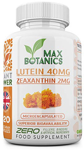 Lutein 40mg with Zeaxanthin 2mg | Microencapsulated | High Strength | 120 Capsules | Natural Eye Support | No Additives | Vegan | UK Made | GMP (120 Capsule Bottle)