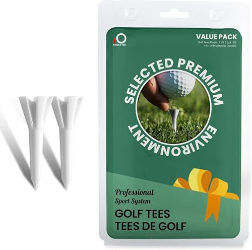 FINGER TEN Golf Tees Kunststoff Kurze Größe 1/2 Zoll 100Pack Unbreakable Golf Tee Blaue weiße Farbe für Männer Frauen Golfer Geschenk Weiß