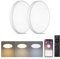 Klighten Lot de 2 Plafonnier LED Dimmable 24W 2160LM avec Télécommande, Rond Lampe de Plafond avec Contrôle App pour Salon Chambre Cuisine, Éclairage de Plafond Plat Moderne, Ø23cm, 2700K-6500K, Blanc
