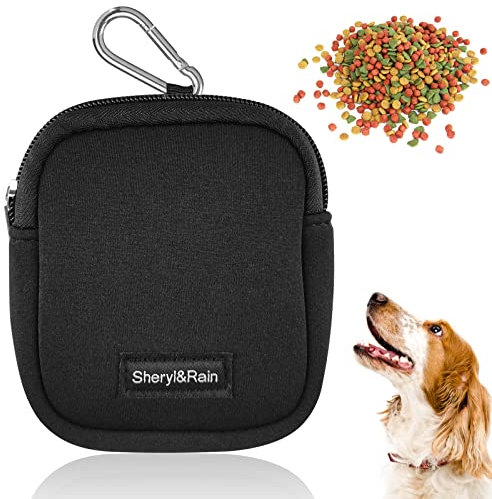 Sheryl&Rain Kleiner Leckerlibeutel für Hunde, Leckerlitasche für Hunde Klein, Trainingsbeutel mit Reißverschluss, Leckerlibeutel im Taschenformat für Reisen, Spaziergang, Tasche für Leckereien