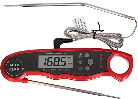 Levenhuk Wezzer Cook MT50 Termometro a Sonda Digitale, Pieghevole e Facile da Usare – Termometro da Cucina per Carni, Verdure, Griglia, Acqua, Latte e Prodotti da Forno