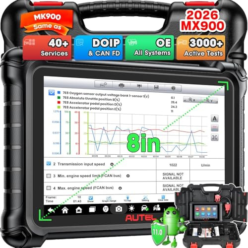Autel Scanner MaxiCheck MX900 Diagnosegerät Auto, 2026 Bidirektionales Gleich wie MK900 MK900BT, Viel Besser als MK808BT Pro MK808S MX808S, CAN FD & DoIP, 3K+ Aktive Test, 40+ Dienste, Alle SYS, 11OS