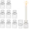 Glasseam Portavelas Pequeños De Cristal Transparente - Juego De 10 Acanalados Para Navidad, Salón, Centro De Mesa De Boda Y Decoración Del Hogar - Modernos