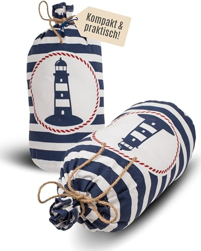 Out of the blue Stoff Türstopper Sack Traditional Maritime - Maße 12x27 cm & ca. 1,5 kg Gewicht - Türstopper Boden gegen Wind & Zuschlagen - Perfekt für jedes Zuhause