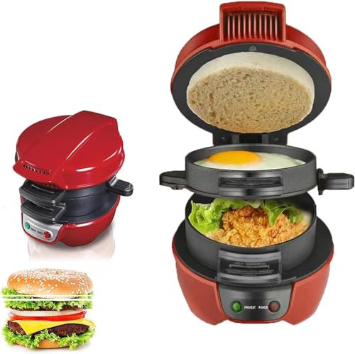 appareil a croque monsieur 750W, 3 en 1 Sandwich maker électrique Sandwich Maker, gaufrier, steak-grill] 3 panneaux, Amovibles Anti Adhésives