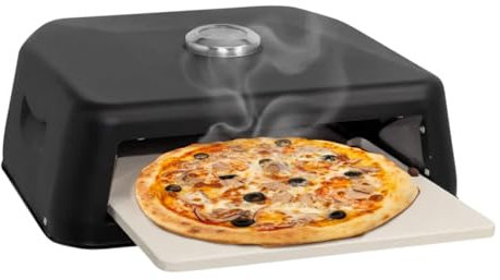 ADEPTNA BBQ Grill Top Pizza Oven with Thermometer - Portable Waterproof Multifunctional Pizza Maker for Picnics & Camping - Charcoal & Gas Barbecue Grills