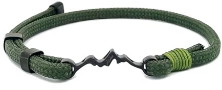 Aloha Bracelet Montagne Profil Acier Idée Cadeau Homme Femme Cordon Réglable, TU, Acier Inoxydable