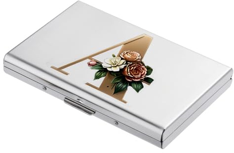 BONSYL Kreditkartenetui, Schlankes RFID Blockierung Metall Kreditkartenetui Geldbörsen, Modisches Design und Künstlerische Muster Kreditkartenetui für Damen und Herren.(6 Karten/Silber/A)