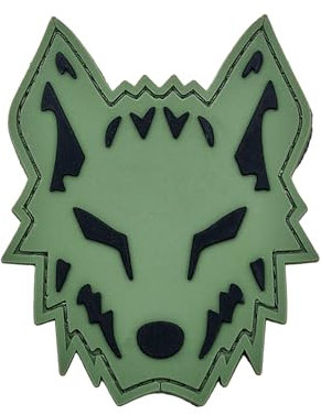 LEGEEON Tactical Wolf Morale Wolfpack PVC-gummilapp kompatibel med kardborreband – lappar för kläder, taktisk utrustning, tallrikshållare, airsoftväst och lappar för hattar (grön)