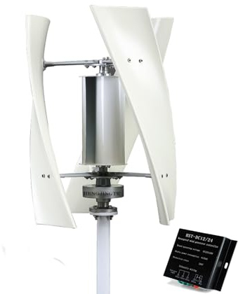 HENGJINGTR 10000W geräuscharme Windkraftanlage mit vertikaler Achse, 12V/24V 48V 220V Generator Windmühle Generate Turbin Komplettes Set für Familie mit Controller (3 Blätter)