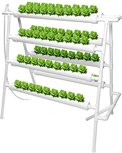 PUFAHAU Kit de Plantation hydroponique Système de Culture de Plantes hydroponiques sans Sol Kit de Plantation de légumes 72 Sites 8 tuyaux NFT PVC Tuyau hydroponique Kit de Plant