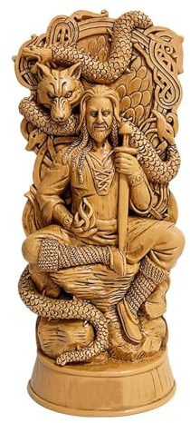 Swtgaah Nordic Patron Saint Odin Thor Loki Resin Craft Myth Legend Statue Ornaments Home Study Decoration Nordic Gods Figures (Loki)