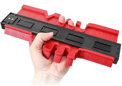 12/14/25cm Calibro for contorni irregolari Righello ad arco Calibro in plastica Modello di scala del profilo di contorno Scala di curvatura Piastrellatura Laminato(Blu,25CM)