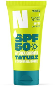 NEBA - Tattoo Sonnencreme - Tattoo Pflege Sonnenspray - Sunscreen SPF50+ - mit Allantoin, Vitamin E, D-Panthenol - Spendet Feuchtigkeit und Glättet die Haut - 50 ml