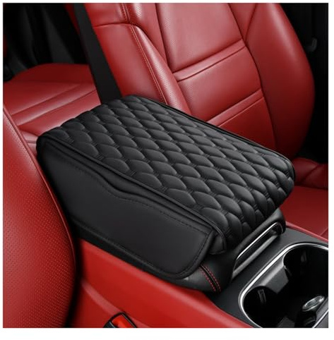 AYBEN Coussin D'accoudoir De Voiture, pour Dodge RAM 1500 2019-2024 Tapis Protection D'accoudoir Console Centrale de Voitur,A Black