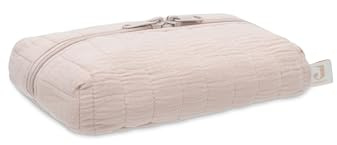 Jollein Feuchttücher Etui Wild Rose – Aufbewahrung für Feuchttücher – Mullstoff mit Innendruck – Mit Reißverschluss – Feuchttücher Box - Kompakt & Stilvoll – Altrosa