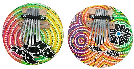 Toddmomy Tragbare Kleiner Kalimba aus Kokosnussschale und Stahl 7 Töne Fein Verarbeitet für Anfänger und Musikliebhaber