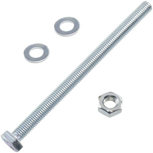 AERZETIX - Kit ensemble de 5 boulons M10x150 mm à tête hexagonale + 10 rondelles M10x20 mm + 5 écrous hexagonaux M10 pour bricolage et fixation légère | en acier