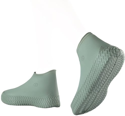 Ianulus Copriscarpe Impermeabili, Materiale in Lattice Copri Scarpe per Pioggia, Copriscarpe in Gomma Antiscivolo, per Pioggia, Neve, Spiagge del Deserto, Strade Fangose (Verde, L)