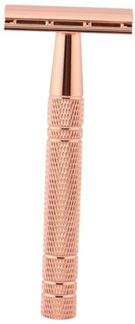 CHICAMPERA Rasoir de Sûreté Manuel pour Barbe et Moustache Design Texturé Antidérapant Accessoire de Rasage Visage pour Hommes Cadeau Pratique
