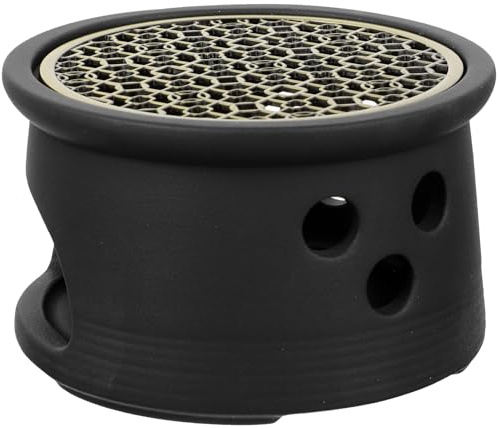 VILLCASE Scalda Teiera in Ceramica Nero Grande Portacandela Tealight Antiscivolo per Cera Sciogliere e Riscaldare Tè Base Decorativa per Casa Ufficio e Ristorante Materiale Resistente e