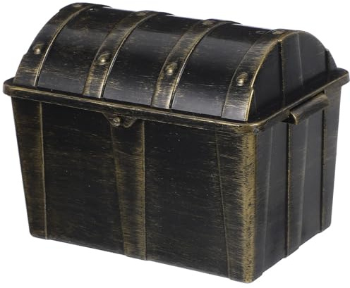 Kleiner Piratenschatzkiste aus Kunststoff, Dekorative Aufbewahrungsbox | Antiker Stil, Schwarze Farbe, Kleines Format, Geeignet für Rollenspiele, Heimdekoration, Freunde und Piratenpartys