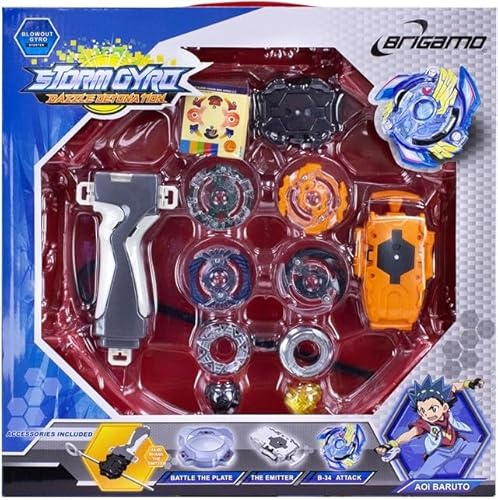 Set de Trompos de Metal con Arena, 2 Lanzadores Magnéticos, Juego de Peonzas de Competición Multicolor para Niños 5-12 Años. con Estadio de Batallas. (Estadio Batallas)