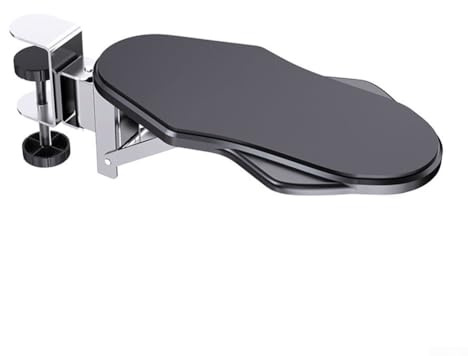 Support de coude pivotant pliable avec support de main sans perforation et avant-bras rembourré, adapté pour l'ergonomie de bureau (rotation pliante)
