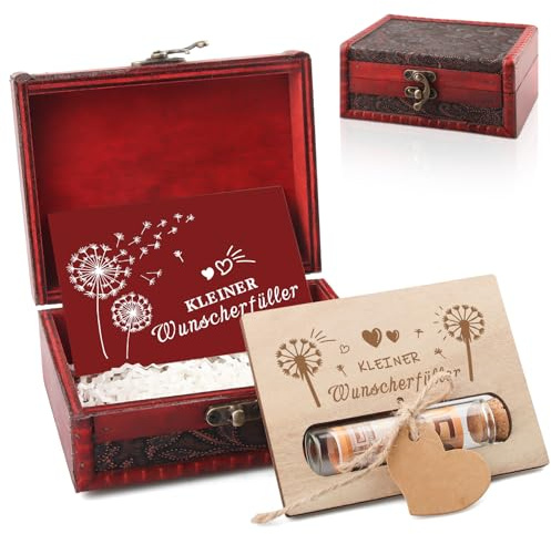 Wunscherfüller Geldgeschenk mit Holz Kleine Wunscherfüller Grußkarte, Schatztruhe, Wunscherfüller Geldgeschenke Verpackung für Geburtstag Hochzeit Konfirmation, Lustige Geschenke Frauen Männer