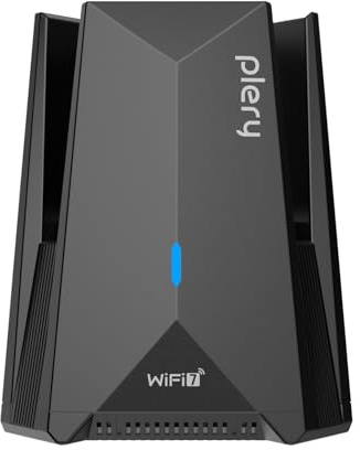 PLERY WLAN Stick für PC WiFi 7 BE6500 WLAN Adapter PC Tri-Band WLAN Antenna | 6GHz/5GHz/2.4G Mit 3 Antennen, USB 3.0 WLAN Stick Kompatibel mit Windows 11/10, MLO, 4K-QAM, WPA3, Integrierte Treiber