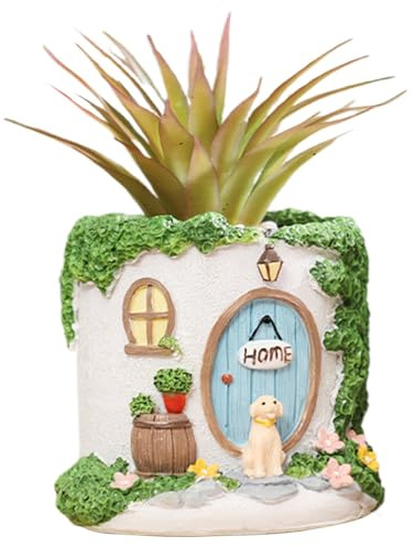 Vasi da fiori | Vaso da fiori decorativo in resina | Fioriera da giardino fatata – per orchidee felci fragole casa cucina finestra esterna interna balcone