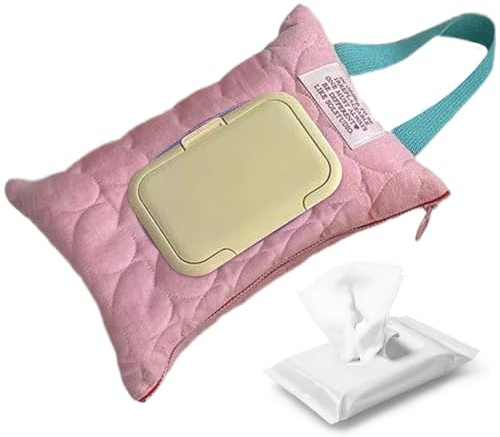 Dispensador de toallitas para pañales, acolchada, estuche de pañuelos portátil, organizador de viaje recargable, fácil apertura, para baño, coche, viaje, camping, cochecito, uso diario