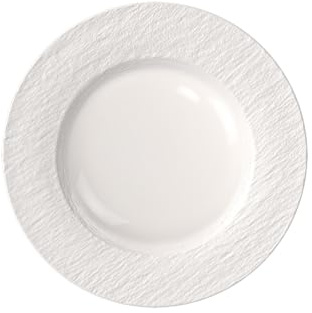 Villeroy & Boch – Manufacture Ice Speiseteller, ca. 27 × 27 × 2 cm, Weiß mit matt-glänzender Eisoptik, spülmaschinenfest & mikrowellensicher, Teller für Hauptspeisen, Premium Porzellan