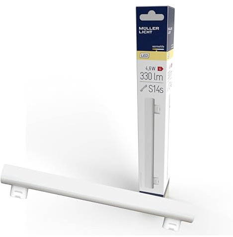 Müller-Licht HD95-LED Linienlampe ersetzt 28 W, Plastik, 5 watts, S14s, weiß, 3 x 3 x 30 cm 400265