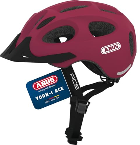 ABUS Stadthelm Youn-I ACE - Fahrradhelm für den Alltag - mit integriertem LED-Rücklicht - für Damen und Herren