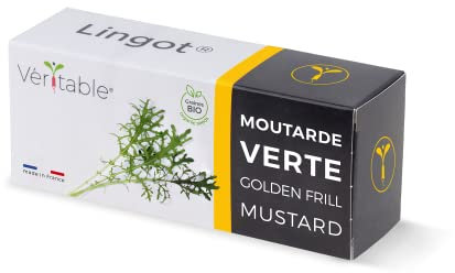 Lingot® Moutarde verte BIO - Compatible Potager d'Intérieur Véritable® et Exky® - Recharge prête à l'emploi - Substrat avec Graines Intégrées