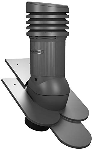 Chimenea de ventilación aislada EVO DN150 para tejas planas en doble cubierta para Chimenea de tejado (RAL 7024 - grafito)