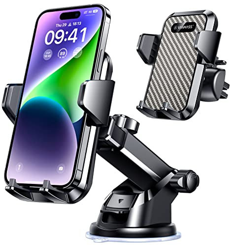 VANMASS BEST Car Phone Holder 2025 【85+ LBS Strongest Suction & True Military-Grade】 Rotatable Universal Mobile Phone Mount Dashboard Windscreen Vent Automobile for iPhone 16 Pro Max 15 14 13 Samsung