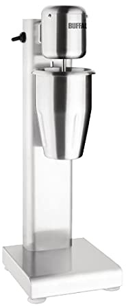 Buffalo Two-Speed Electric Milkshake Mixer Stainless Steel 1Ltr CT938 | Includes mixing cup and suction cup feet for stable, quiet operation in busy professional cafes and restaurants.