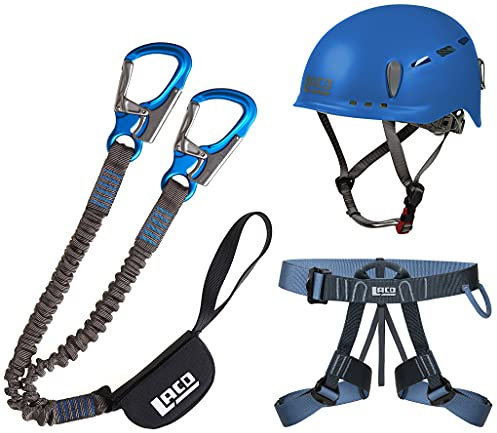 LACD Klettersteigset Pro Evo 2.0 + Klettergurt Easy EXP + Helm Protector 2.0 Blue