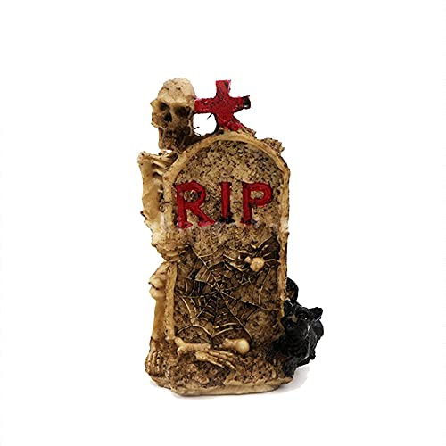 Kocris Casa Aquariumdeko Totenschädel Grabstein Tod Halloween Dekorationen Reptilien Schildkröte Eidechse Tanks Terrarium Teufel RIP Dekor Ornament Haustier